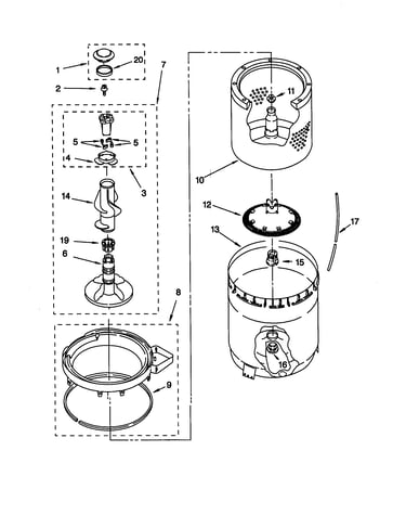Agitator/basket/tub
