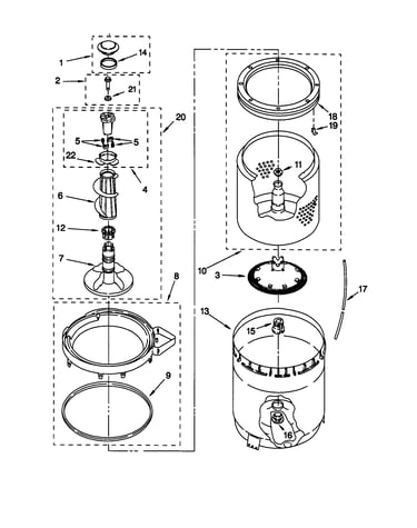 Agitator/basket/tub
