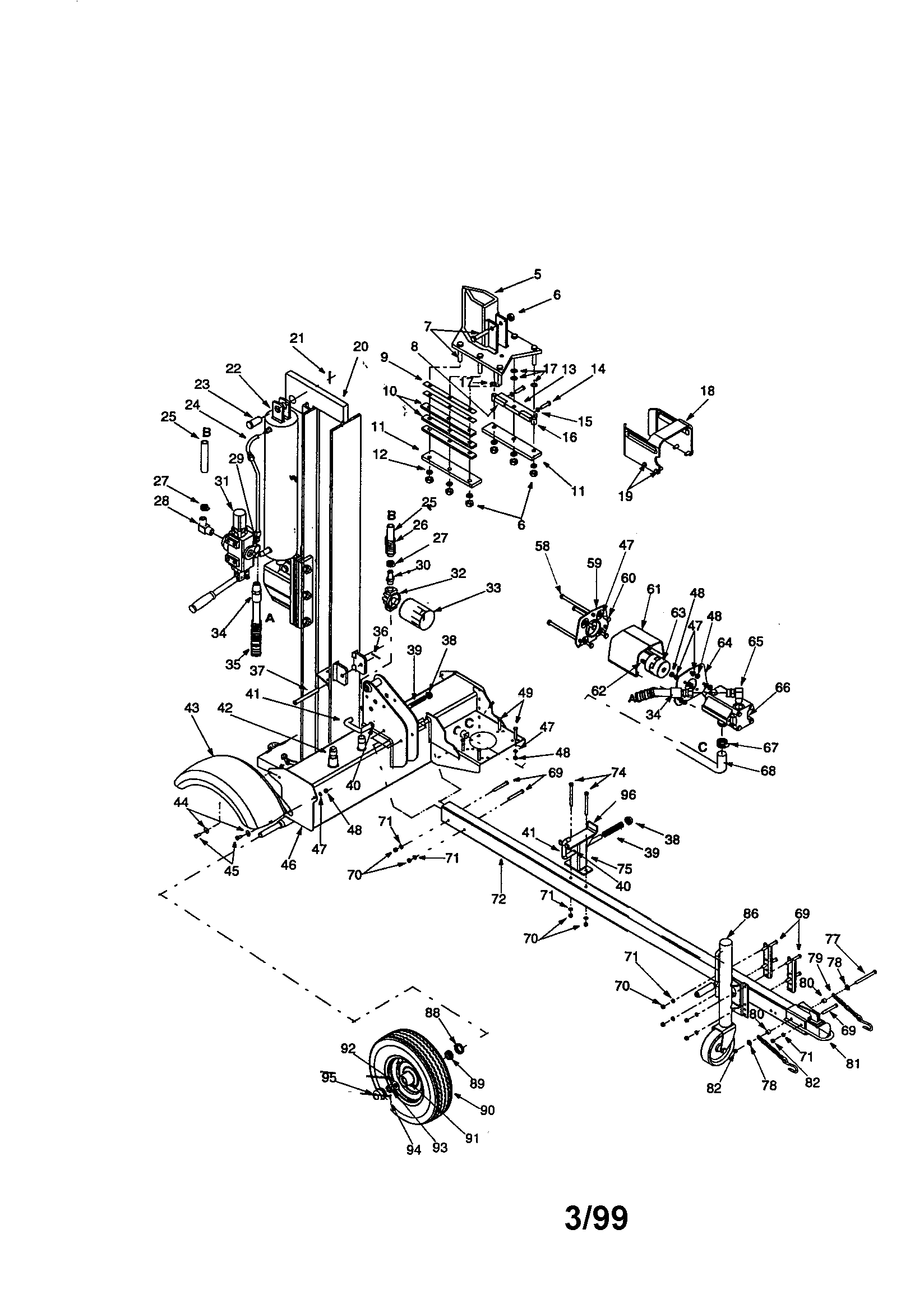 Craftsman 9 h.p. log splitter