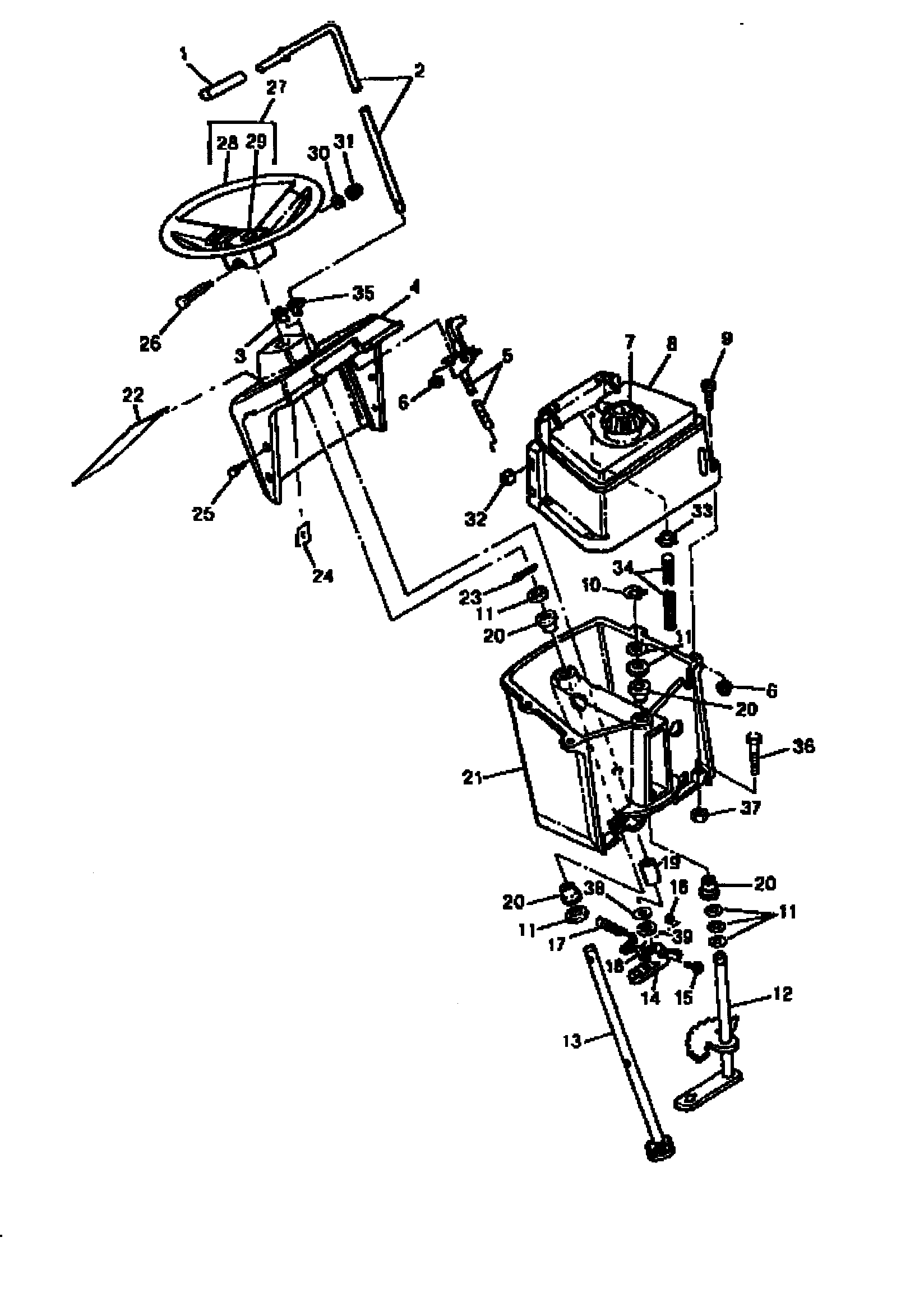 CONSOLE/FUEL TANK/STEERING WHEEL/PTO LEVER