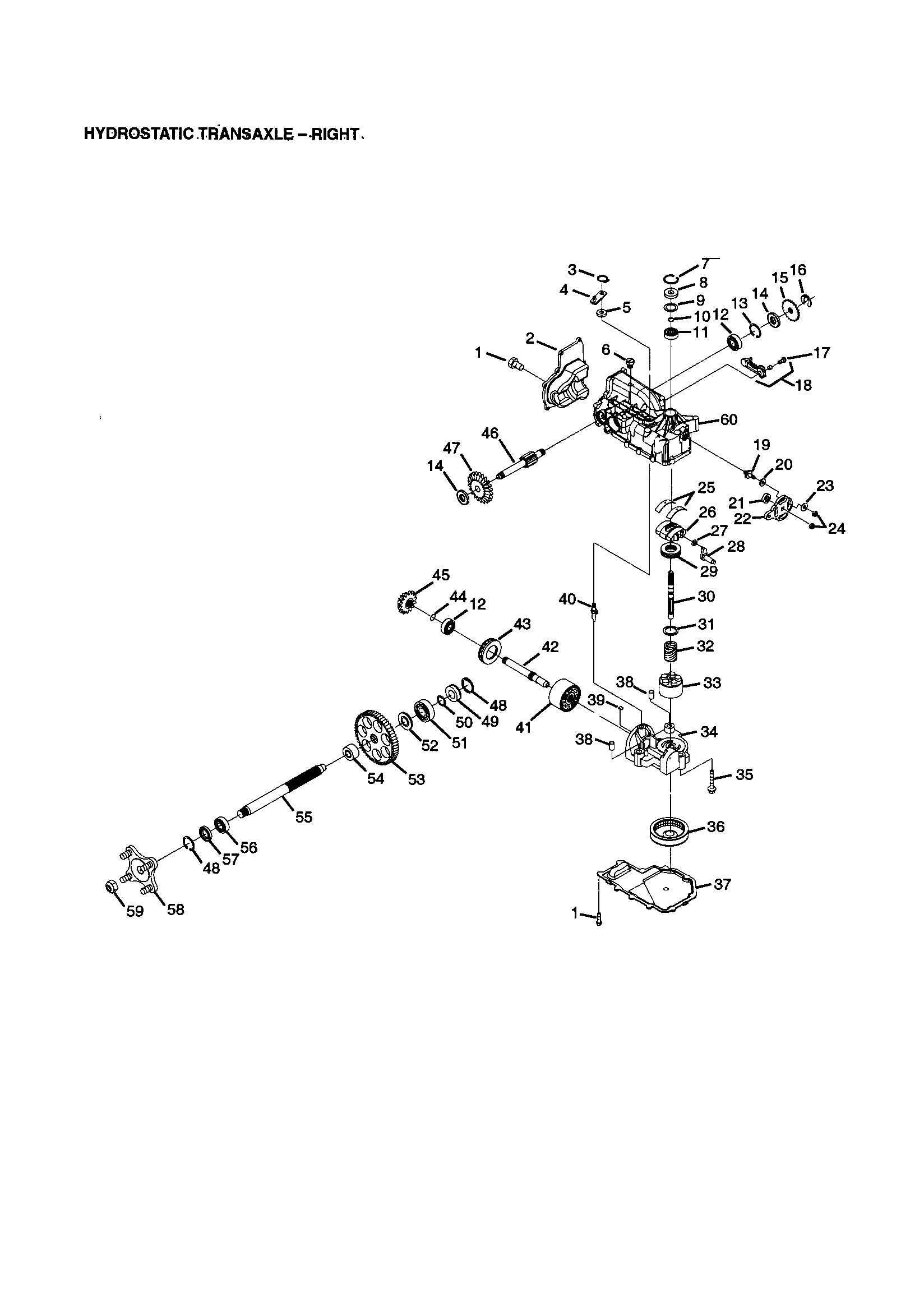 Hydrostatic transaxle - right