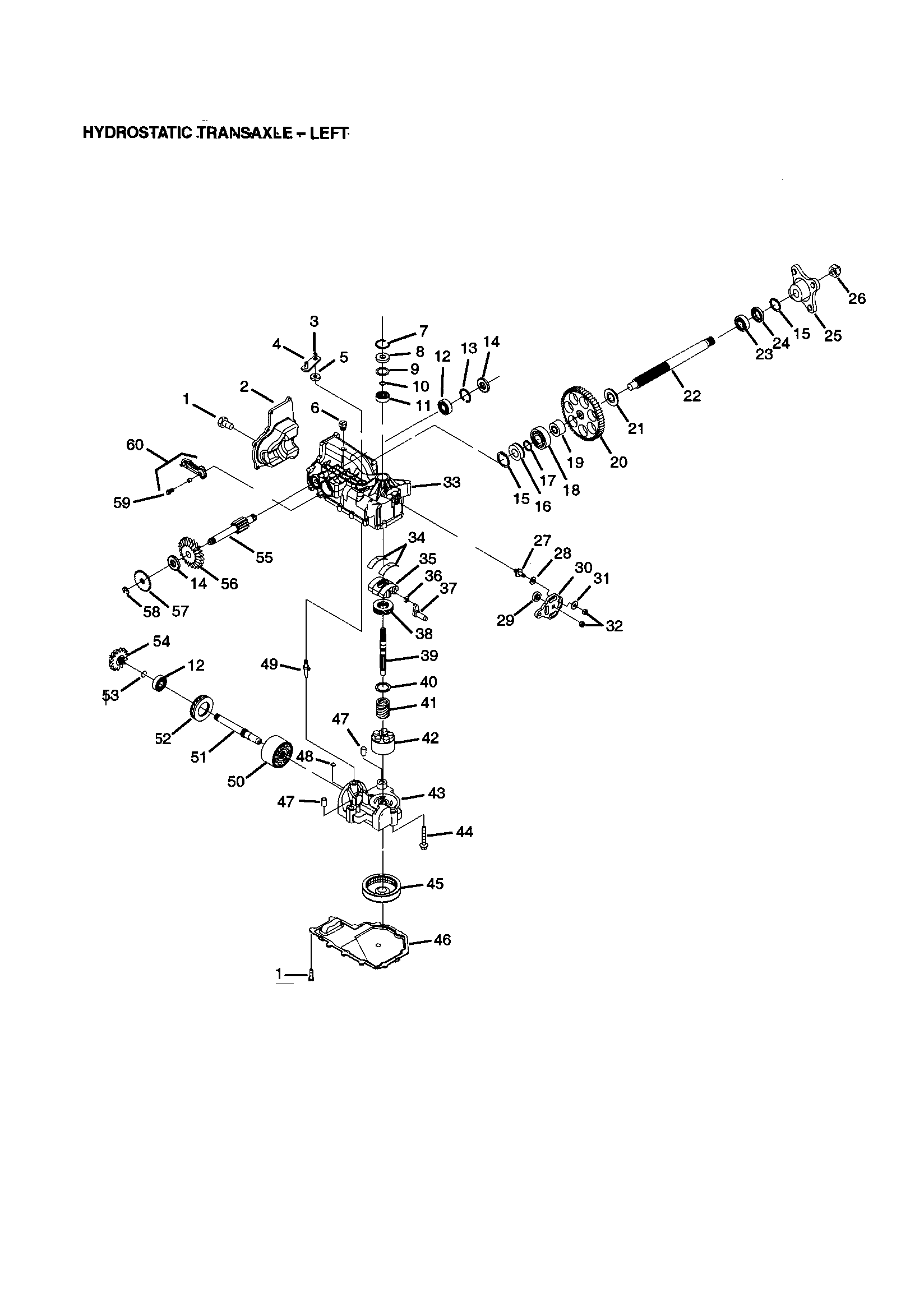 Hydrostatic transaxle - left