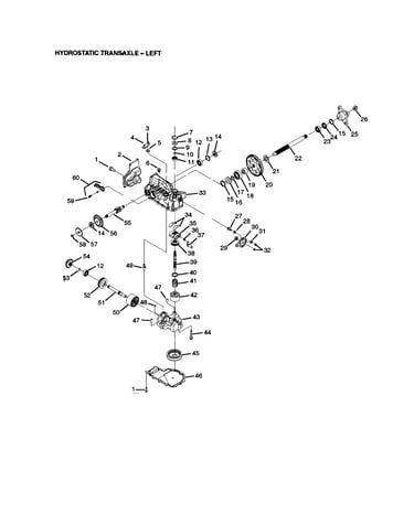 Hydrostatic transaxle - left