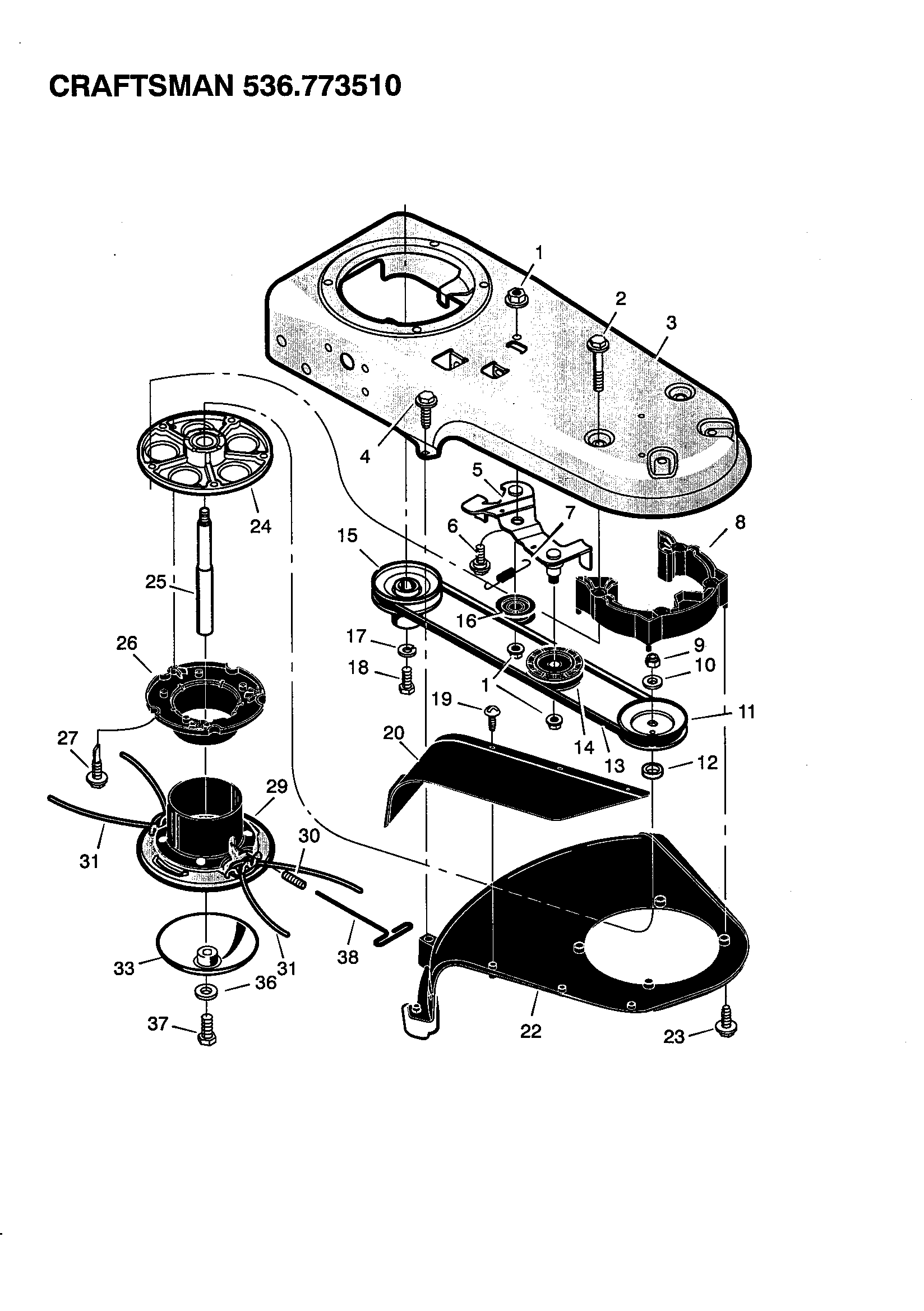 Official Craftsman 536773510 gas line trimmer parts | Sears PartsDirect
