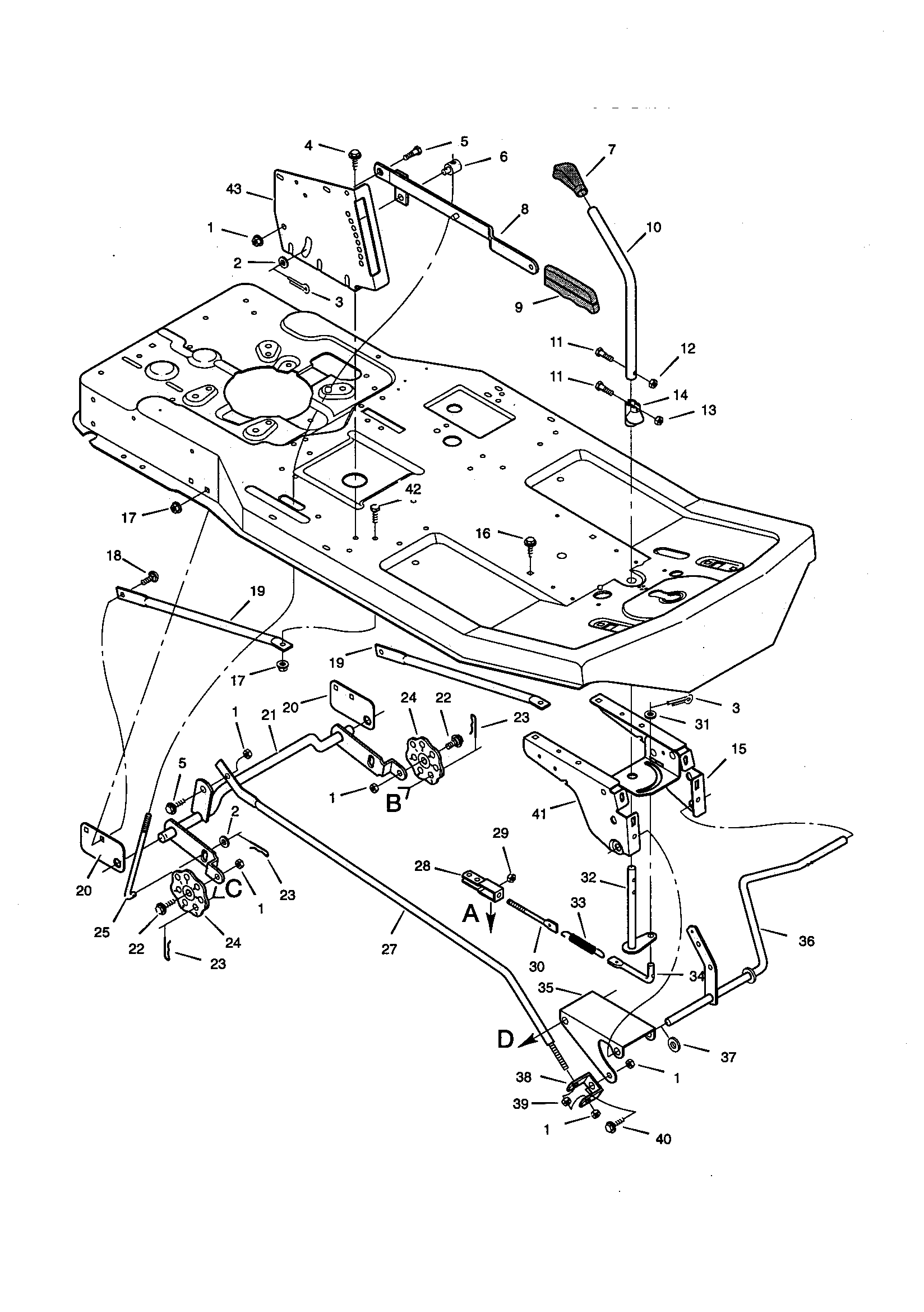 MOWER HOUSING SUSPENSION