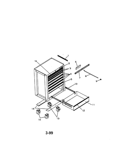 8 drawer roller cabinet