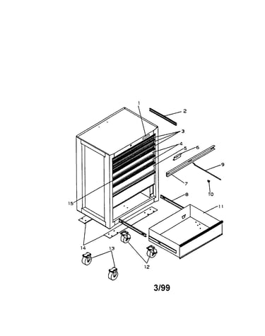 9 drawer professional roll- away