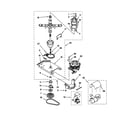 Kenmore 11049182990 transmission, motor and pump diagram