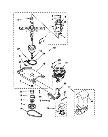 Transmission, motor and pump