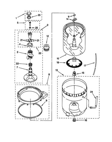 Agitator/basket/tub