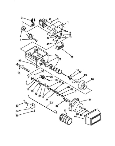 Motor and ice container
