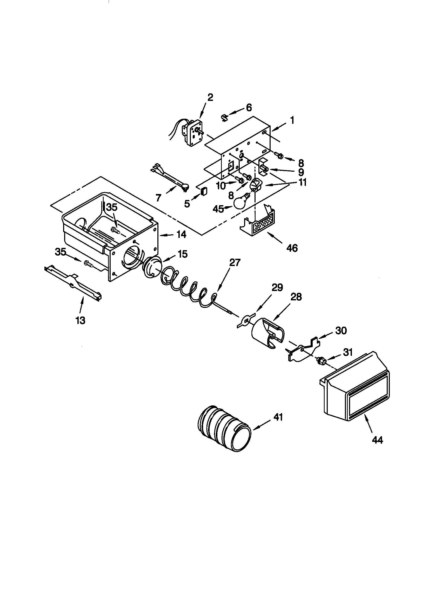 Motor and ice container