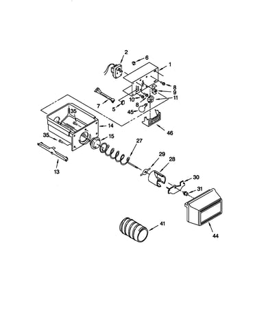Motor and ice container