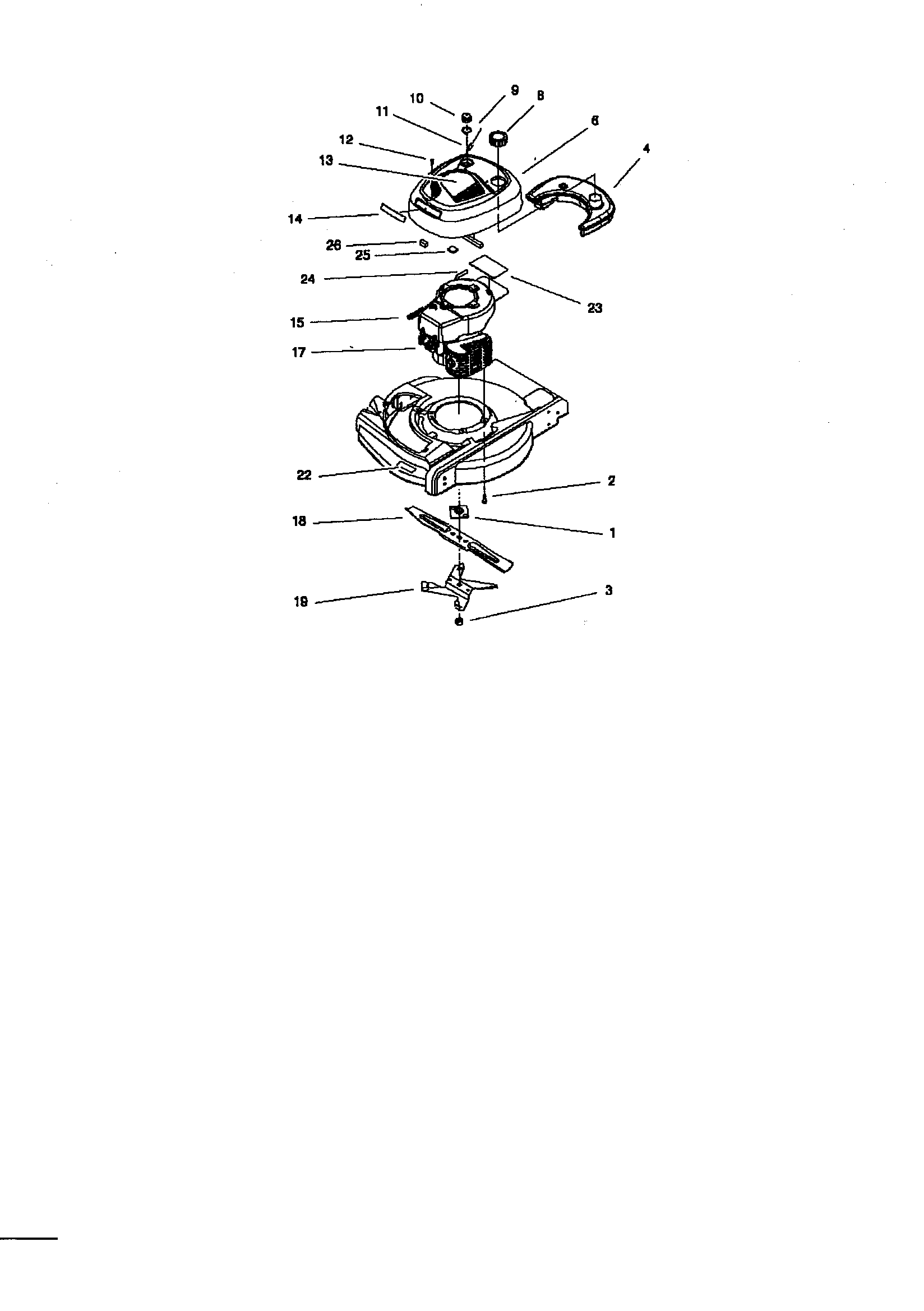 Engine and blade assembly
