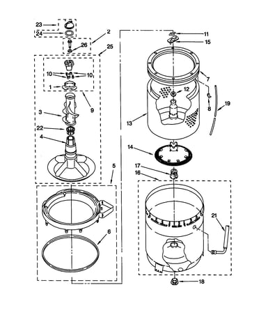 Agitator/basket/tub