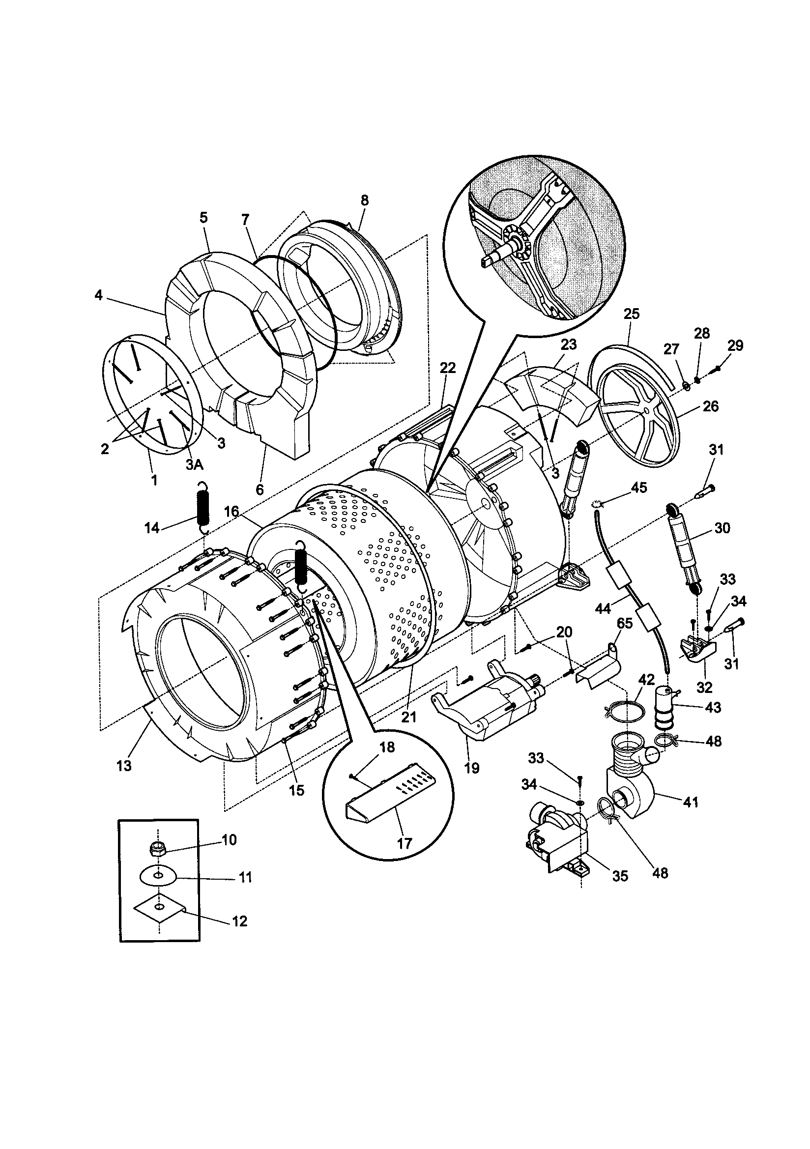 Tub and motor