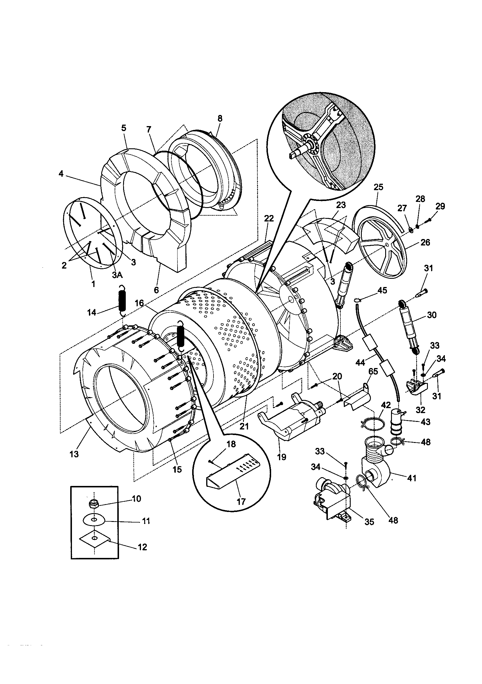 Tub and motor