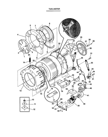 Tub and motor