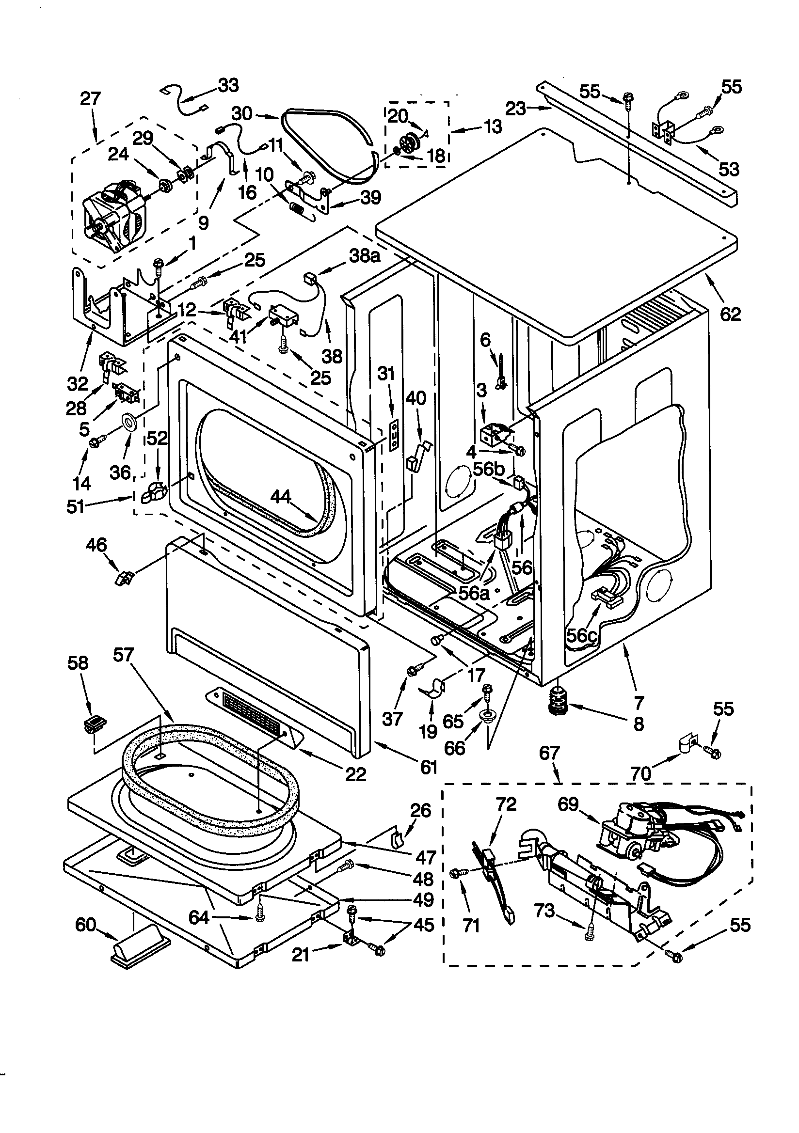 Upper cabinet/front panel