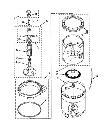 Agitator/basket/tub
