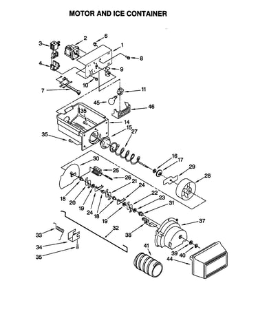 Motor and ice container