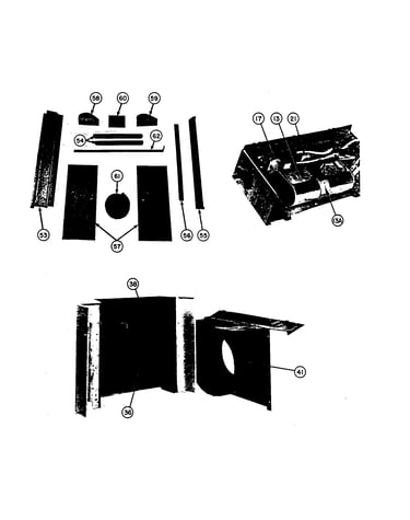 Blower wheel, thermostat, & window mount assembly