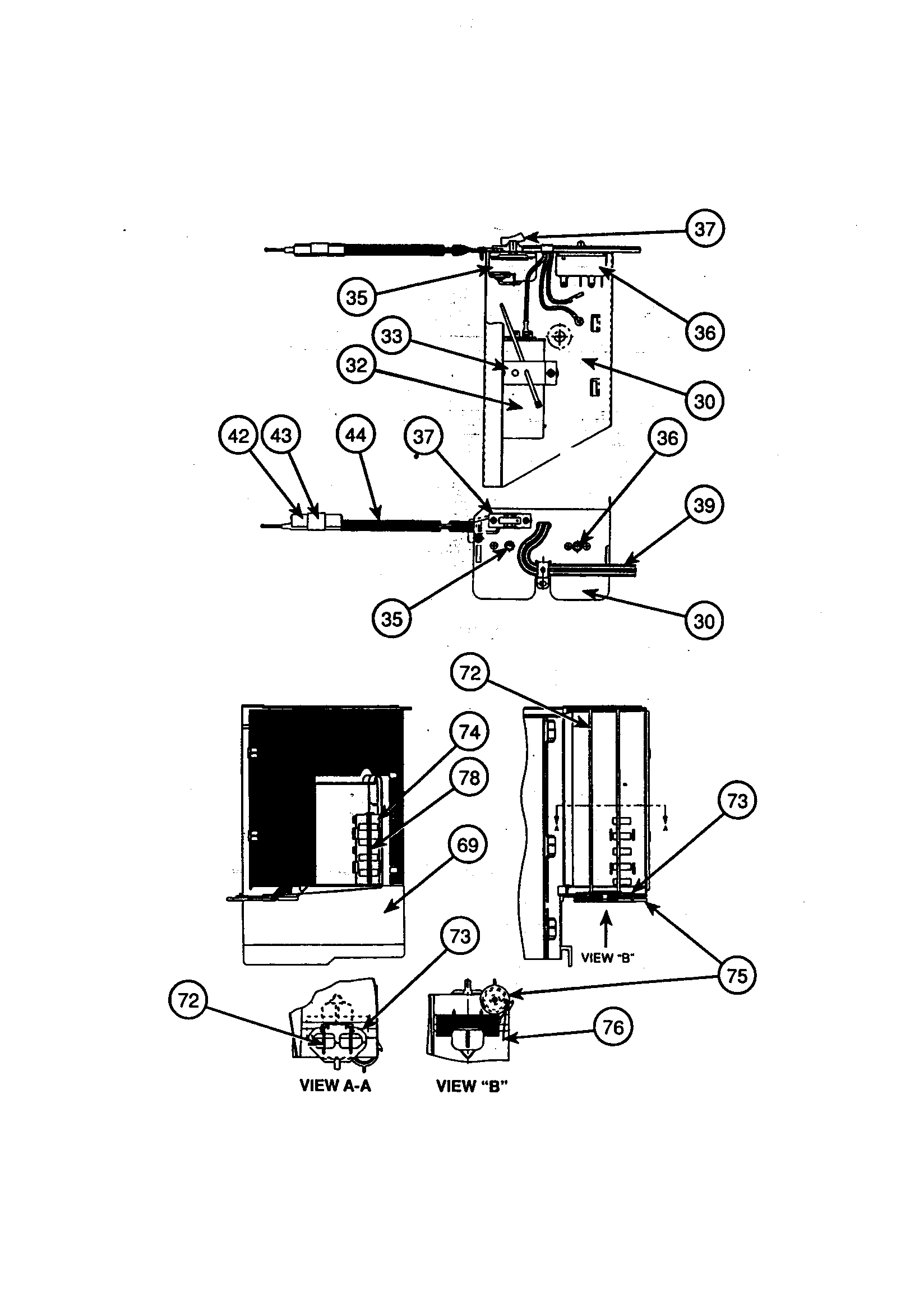 Control box, deflector, & exhaust