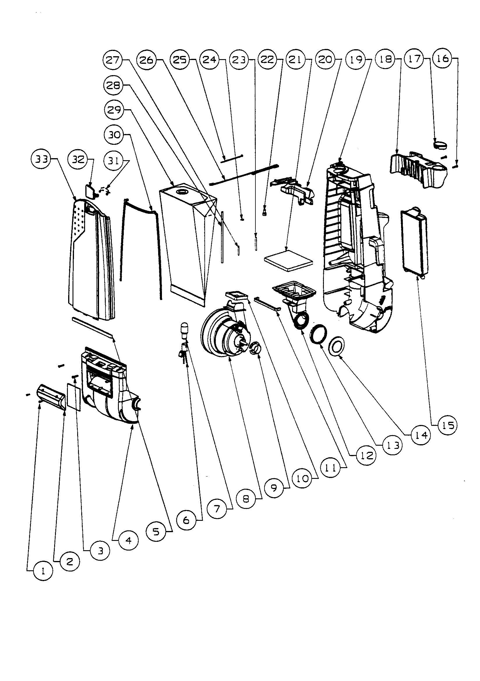 Motor and bag assembly