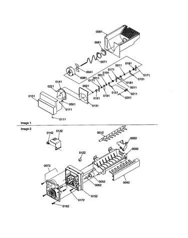 Ice bucket auger/ice maker