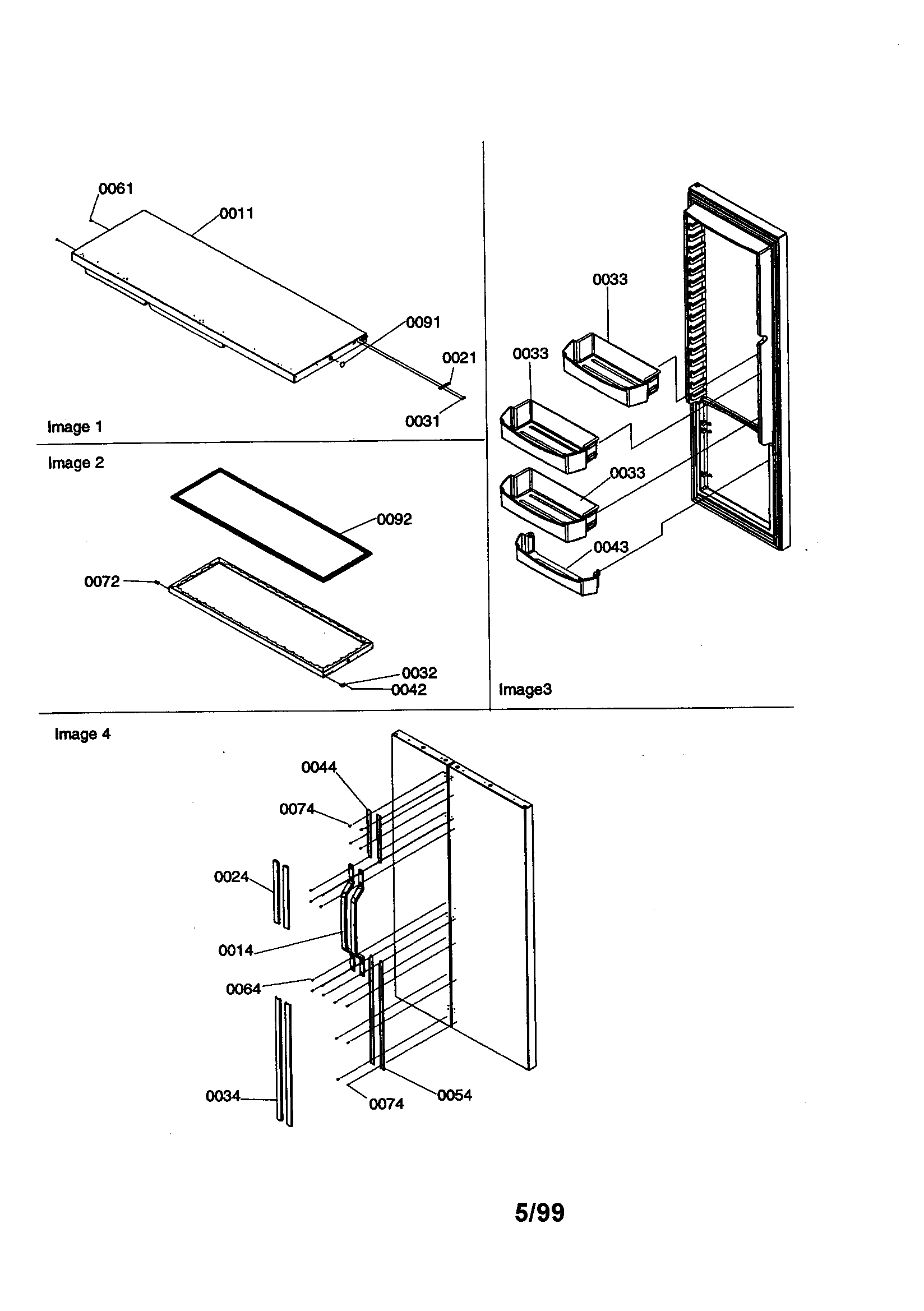 Refrigerator/door trim/handles