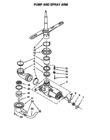 Pump and spray arm