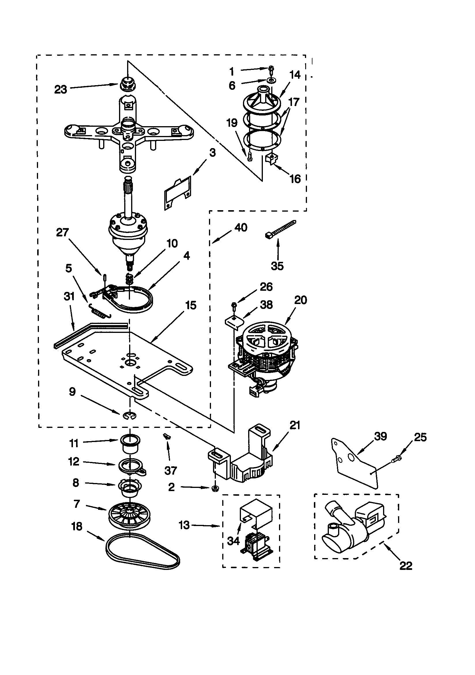 Transmission/motor/pump