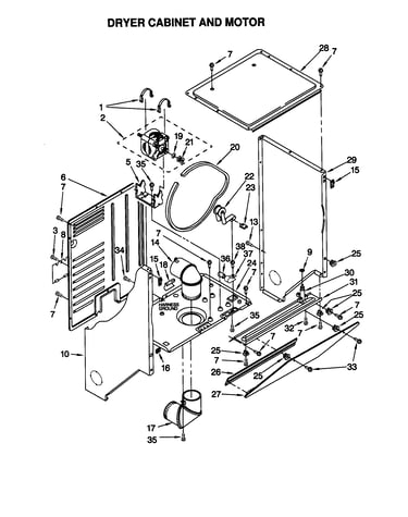 Dryer cabinet and motor