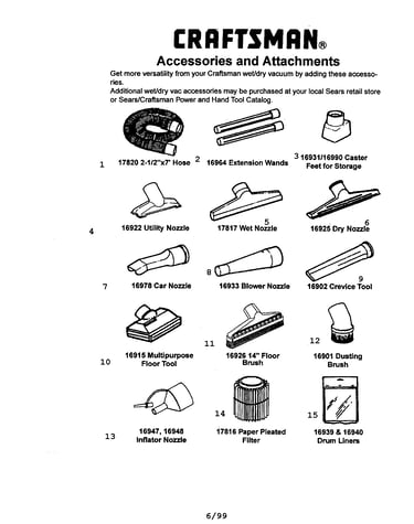 Accessories/attachments