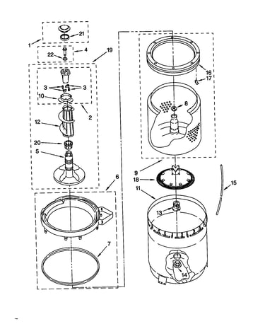 Agitator/basket/tub