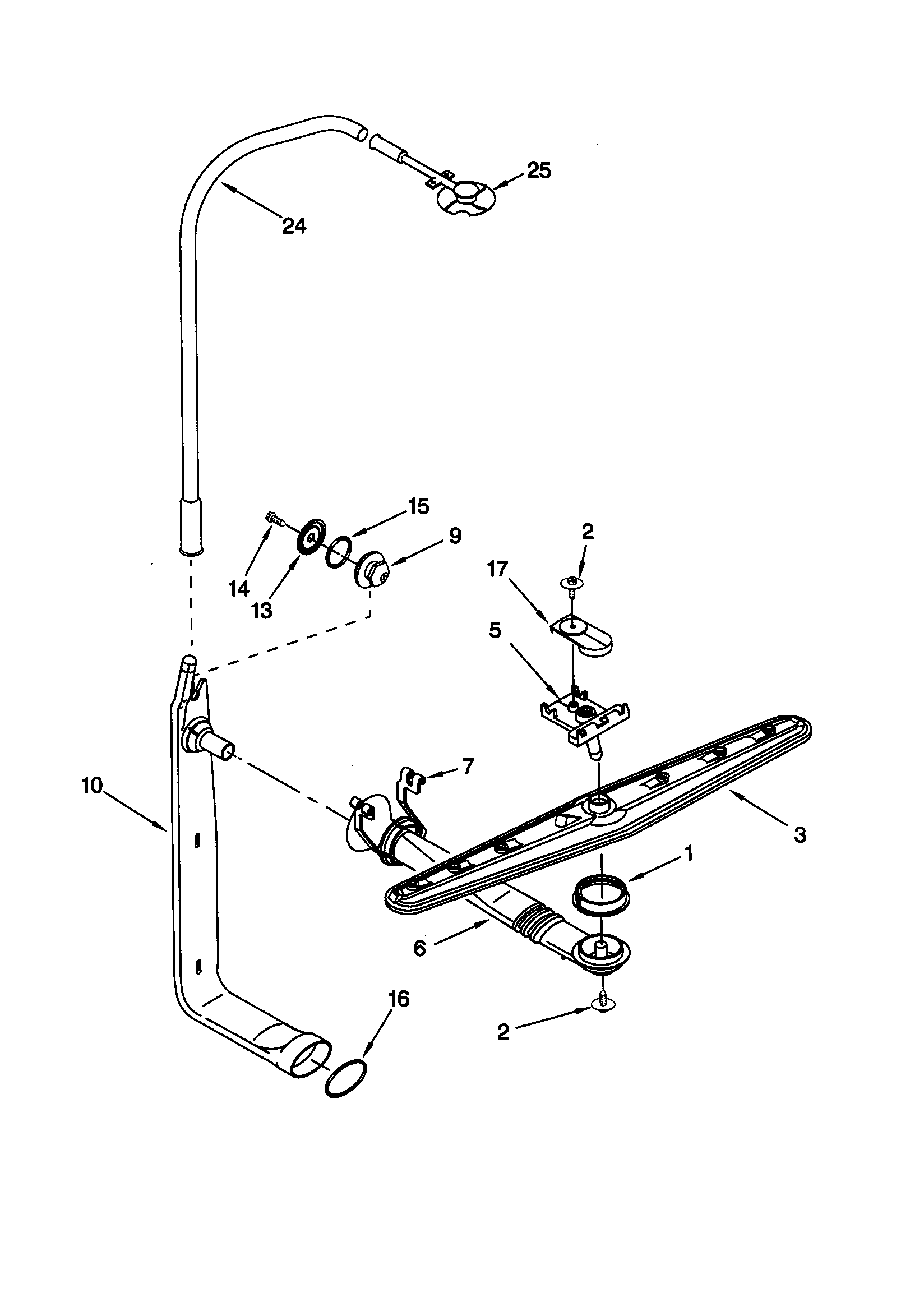 Upper wash and rinse parts