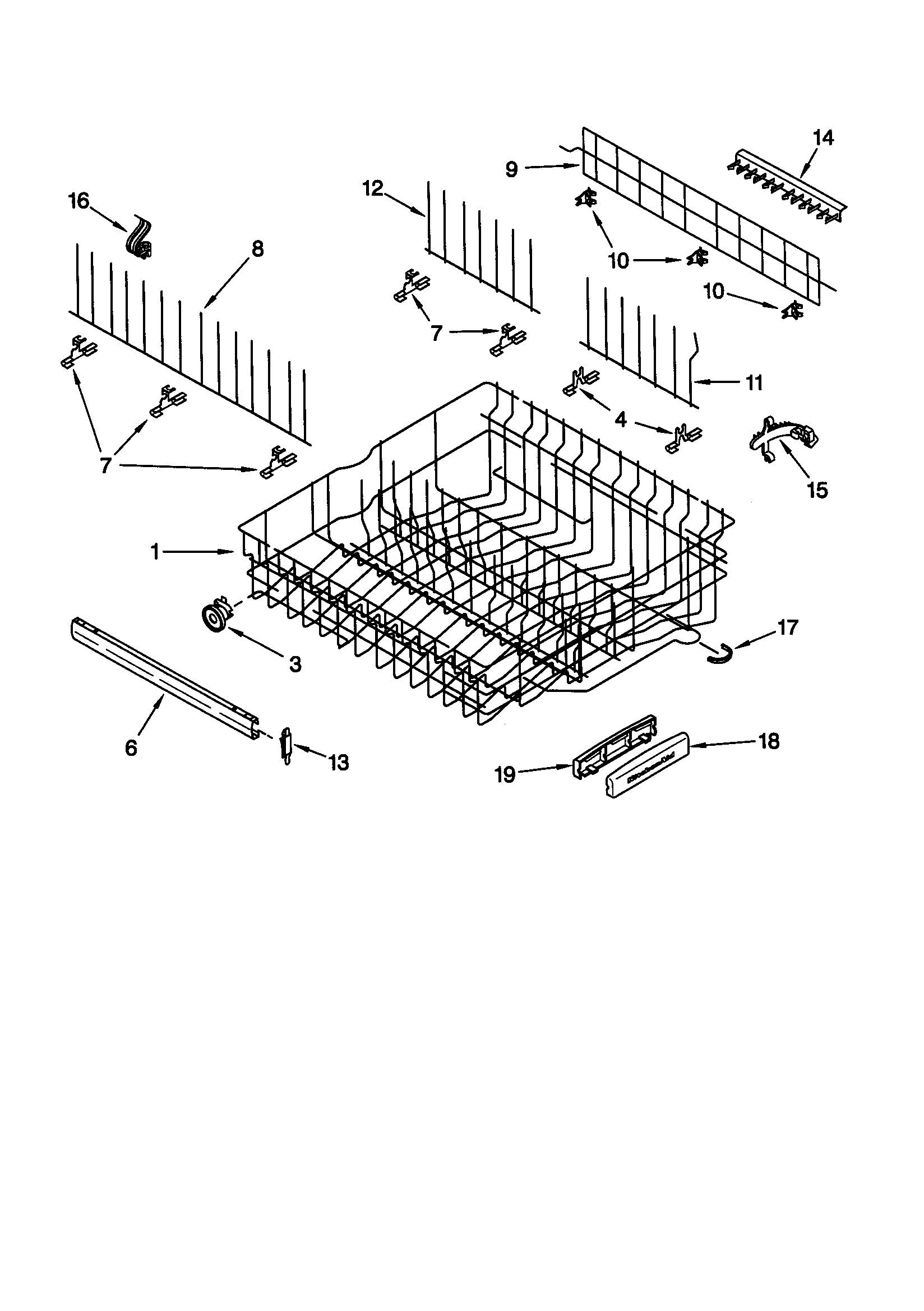 Upper rack and track