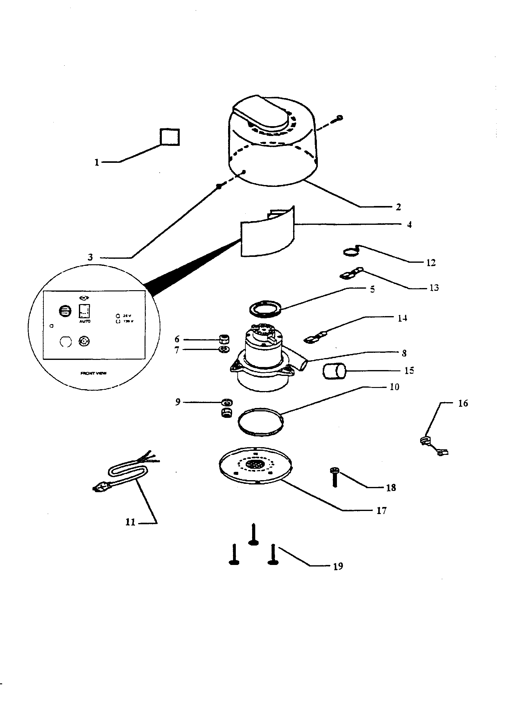 Hood and motor assembly