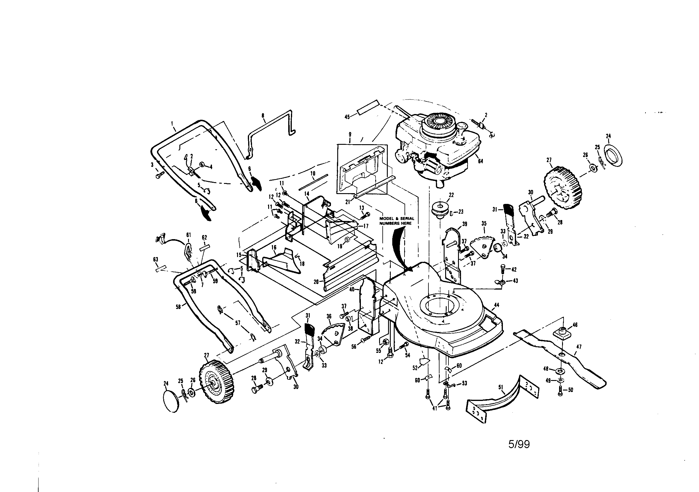 22" rotary lawn mower