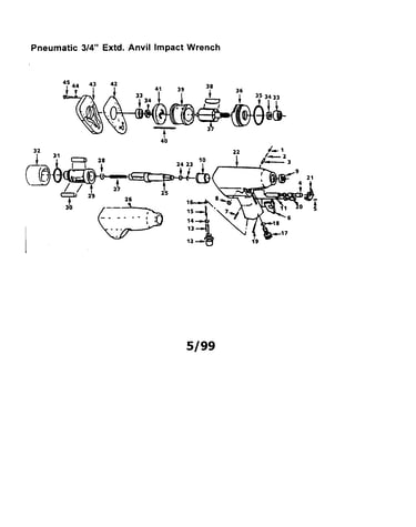 Pneumatic 3/4" extd. anvil