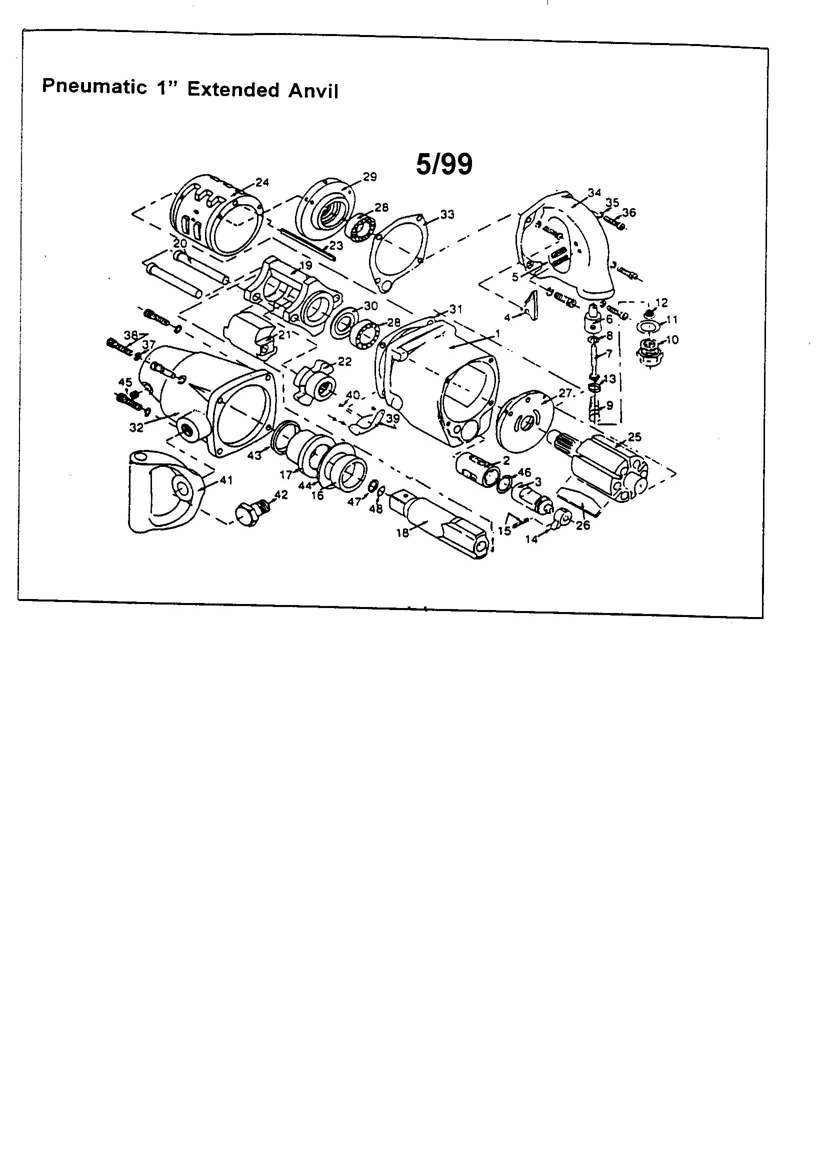 Pneumatic 1" extended anvil