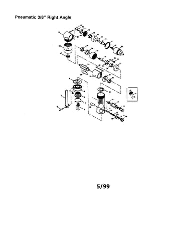 Pneumatic 3/8" right angle
