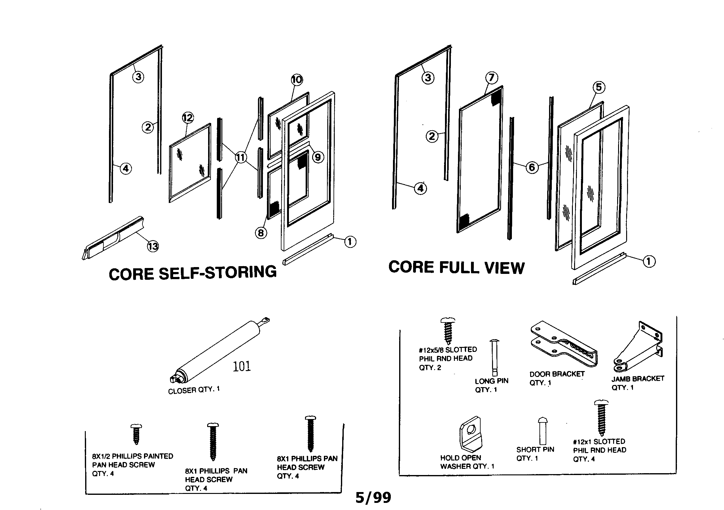 REPLACEMENT PARTS/HARDWARE