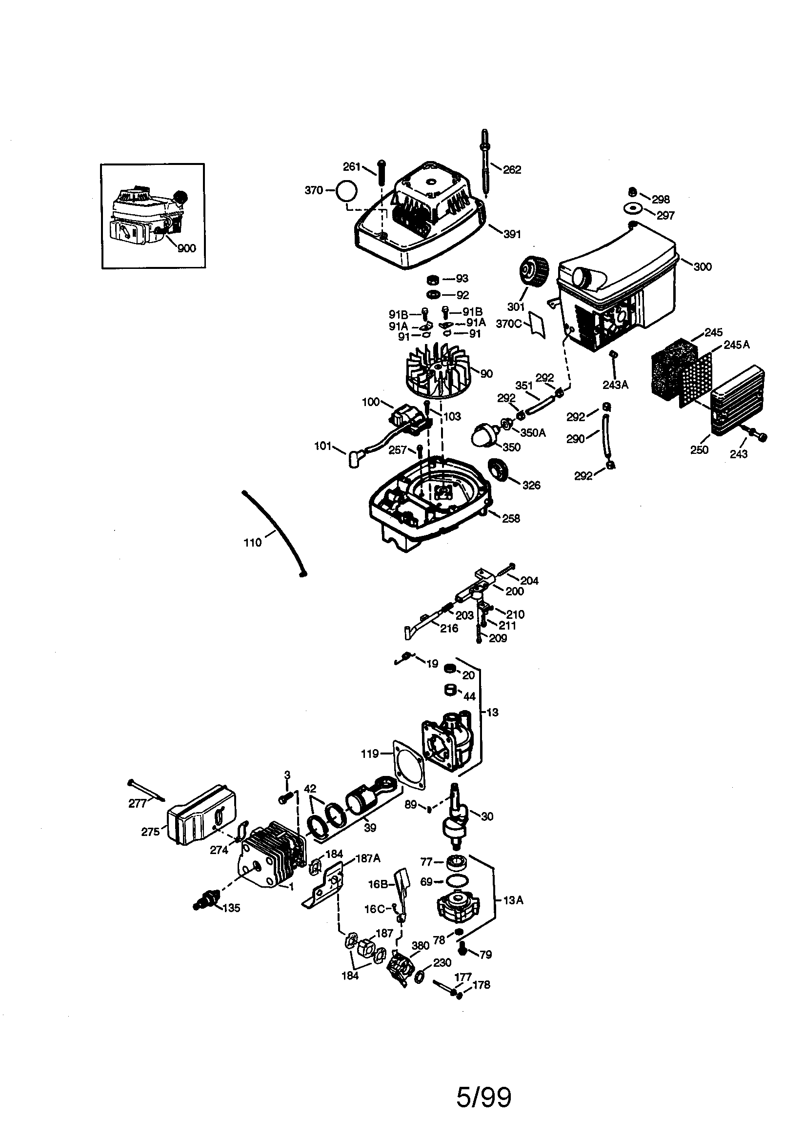 Tecumseh 2-cycle engine