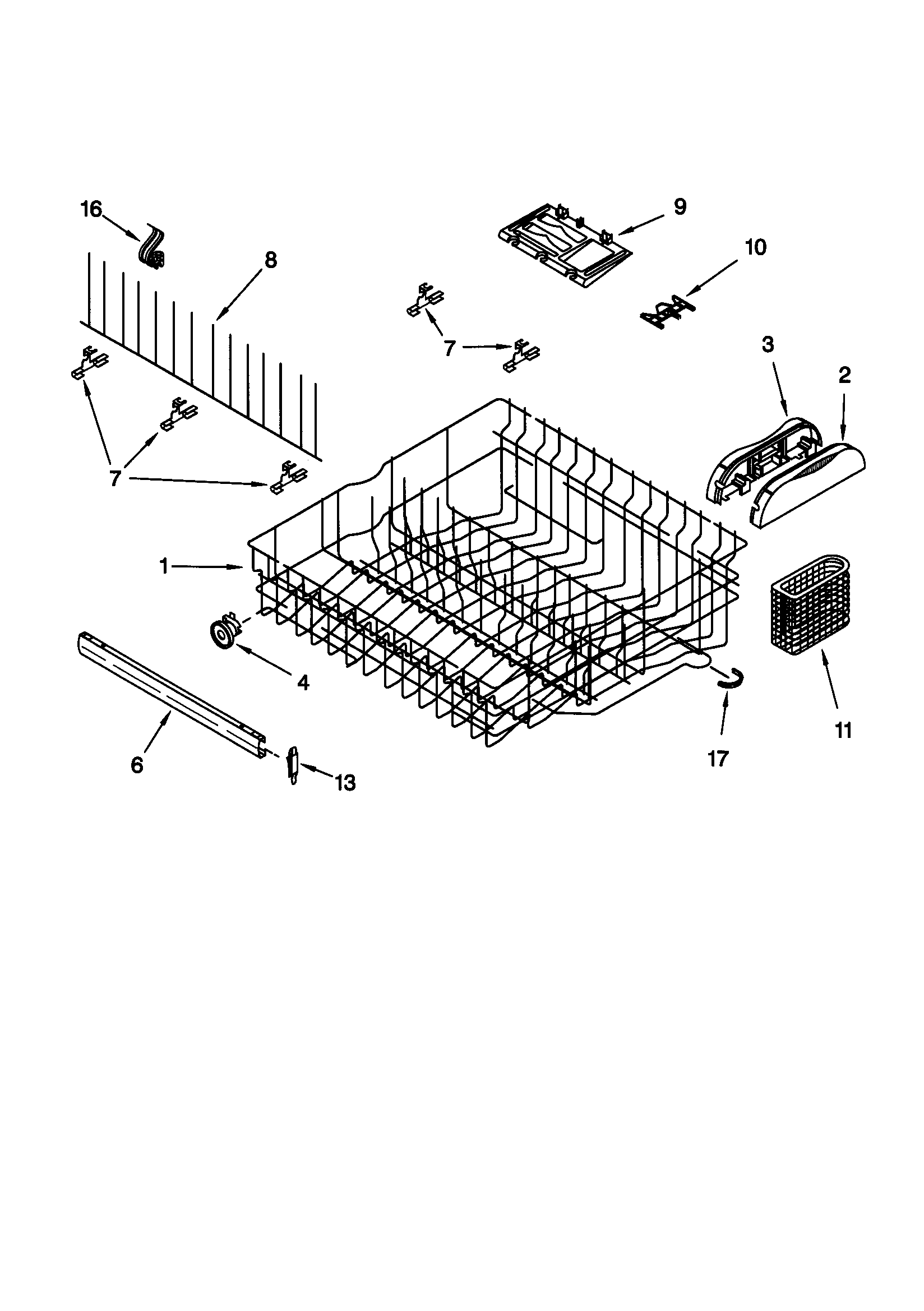 Upper rack and track