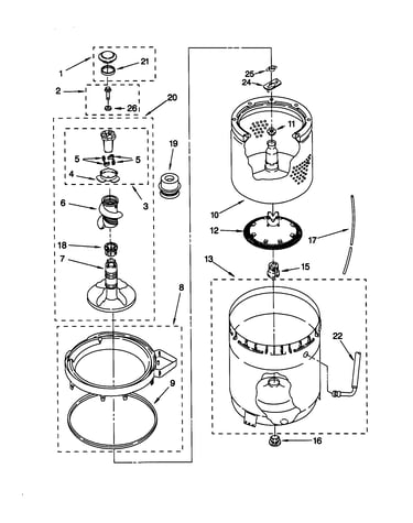 Agitator/basket/tub