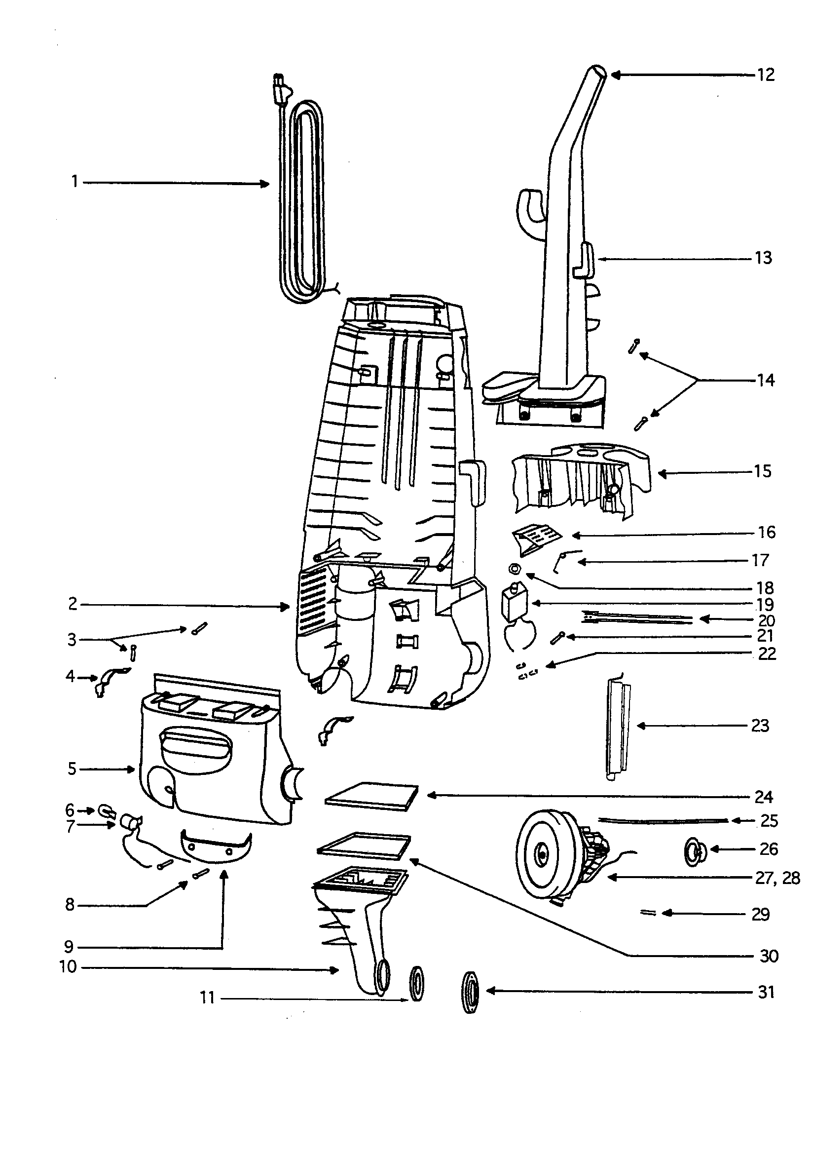 Handle and motor housing