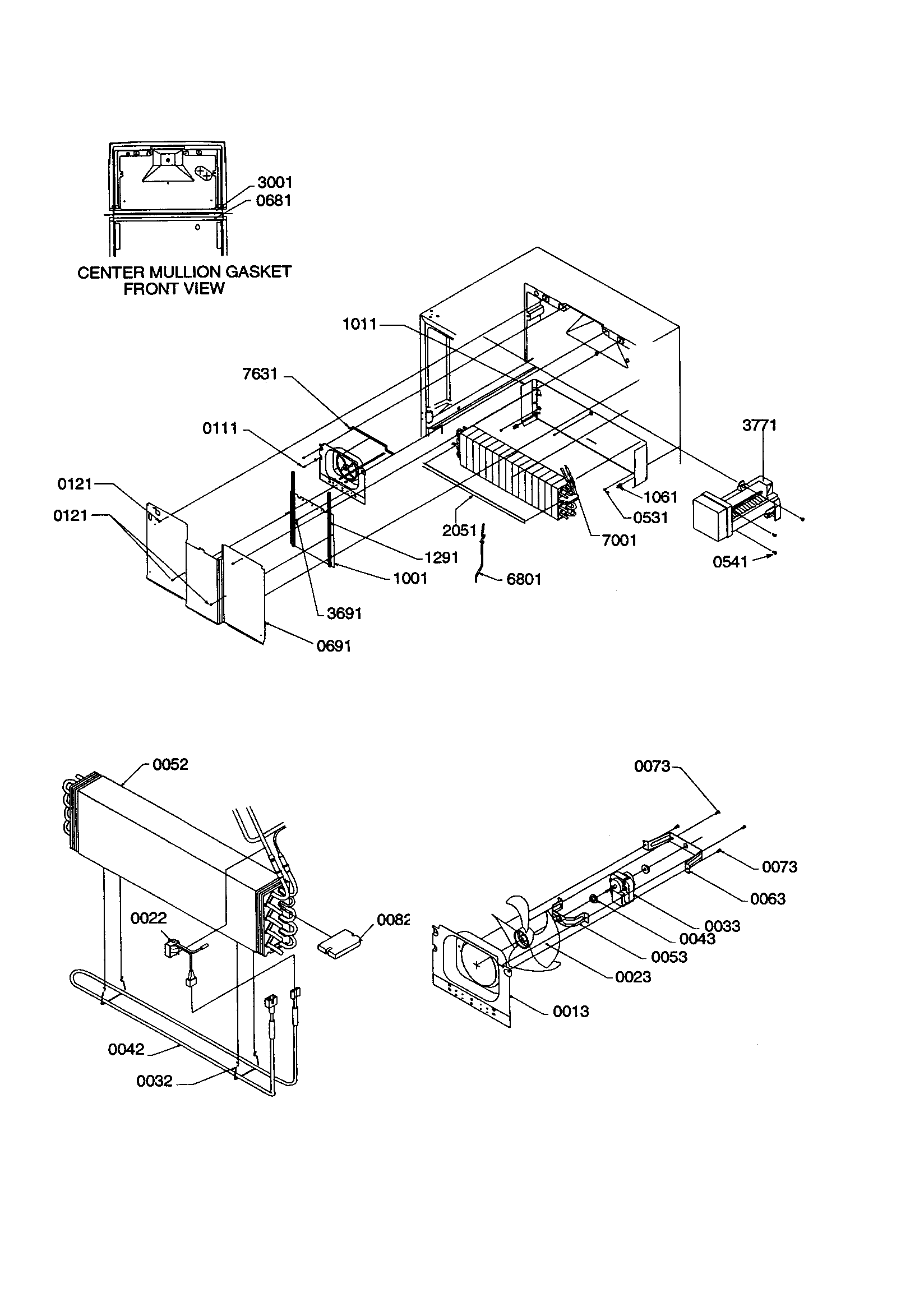 Evaporator/fan motor