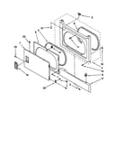 Dryer front panel and door