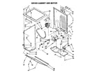 Whirlpool LTE6234DQ1 dryer cabinet and motor diagram